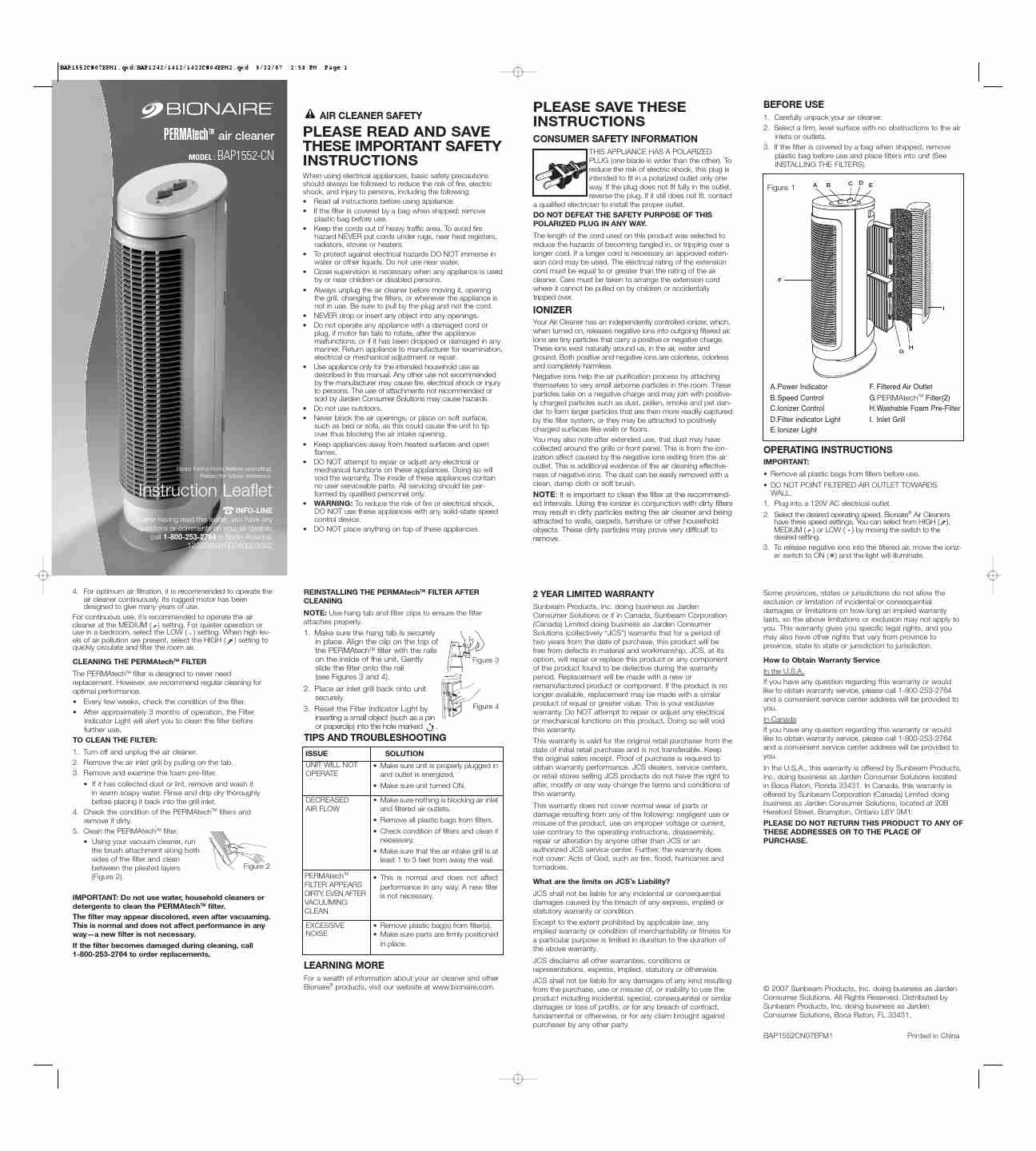 Bionaire Air Cleaner BAP1242CN04EFM2page_pdf